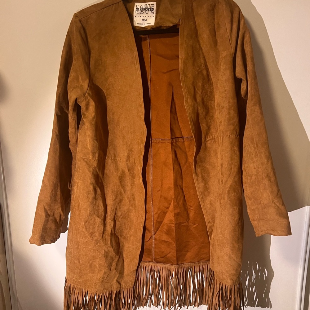 Love Tan Fringe Women's Cape